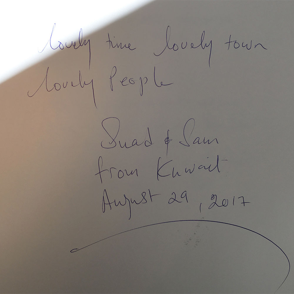 Guestbook entry of the Hotel Amadues: The guest had a lovely time with lovely people.